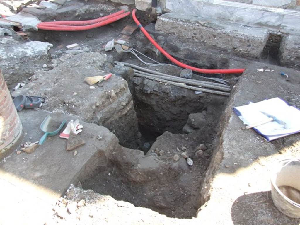 VII.8 Pompeii Forum. March 2009. Excavation outside VIII.2.10 on south side of Forum.