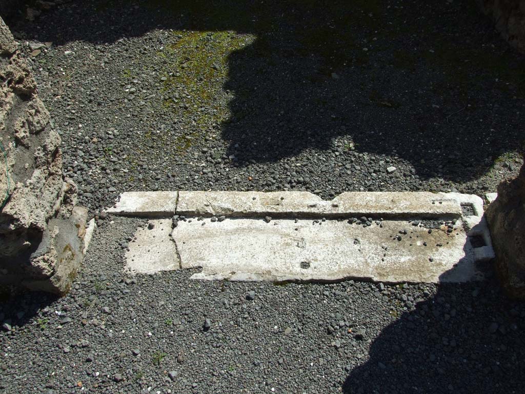 VII.14.9 Pompeii. March 2009. Room 12, doorway threshold.