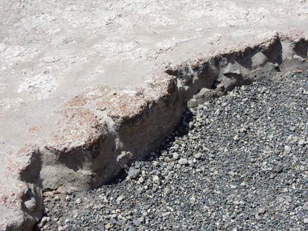 VIII.2.14 Pompeii. May 2018. Detail of collapsed/damaged flooring in doorway. Photo courtesy of Buzz Ferebee.