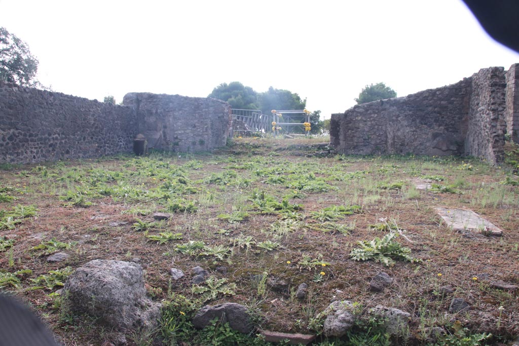 VIII.2.37 Pompeii. October 2023. 
Looking south across large room or atrium towards steps up to peristyle area. Photo courtesy of Klaus Heese.

