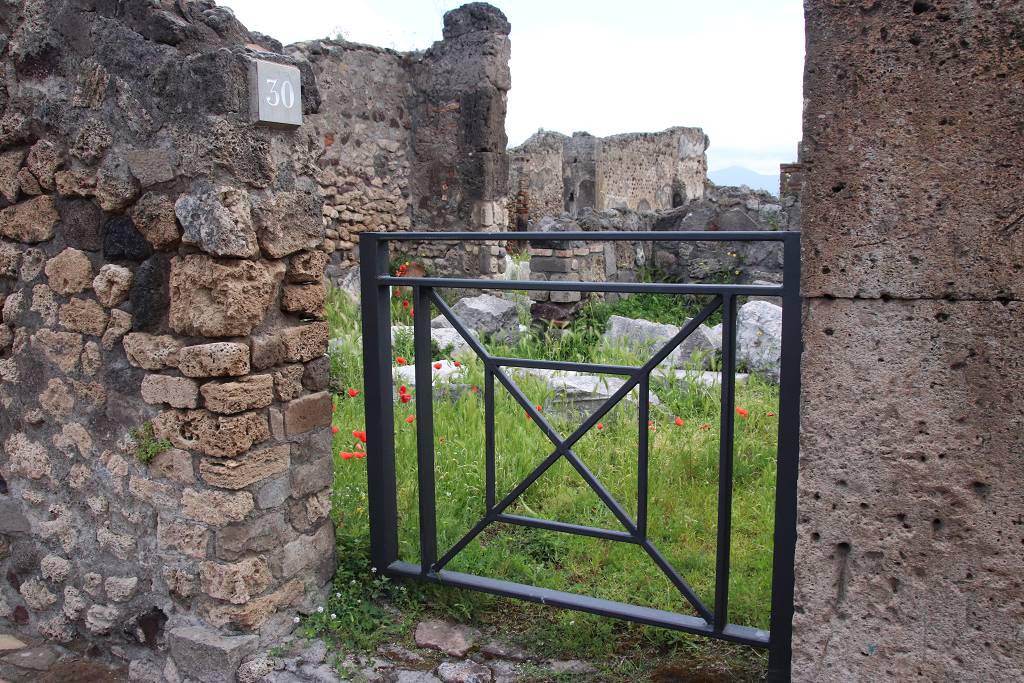 VIII.3.30 Pompeii. May 2024. Entrance doorway for stairs to upper floor. Photo courtesy of Klaus Heese.