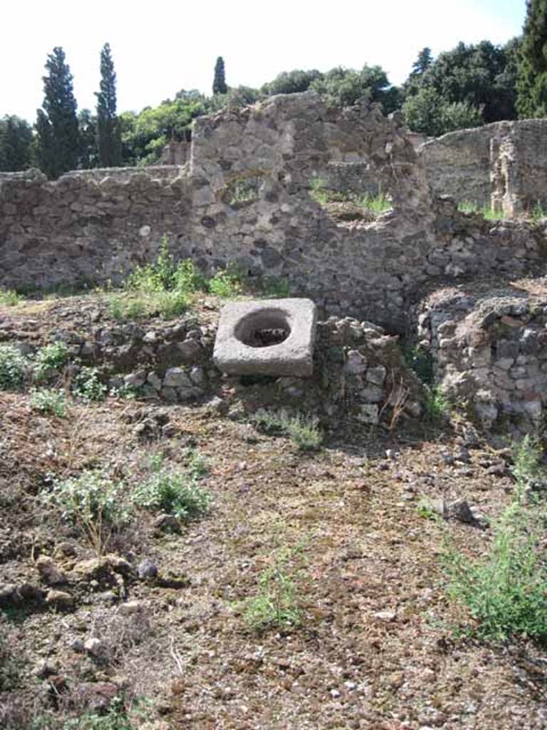 VIII.7.24 Pompeii. September 2010. Edge of collapsed area, looking west towards theatre.  Photo courtesy of Drew Baker.
