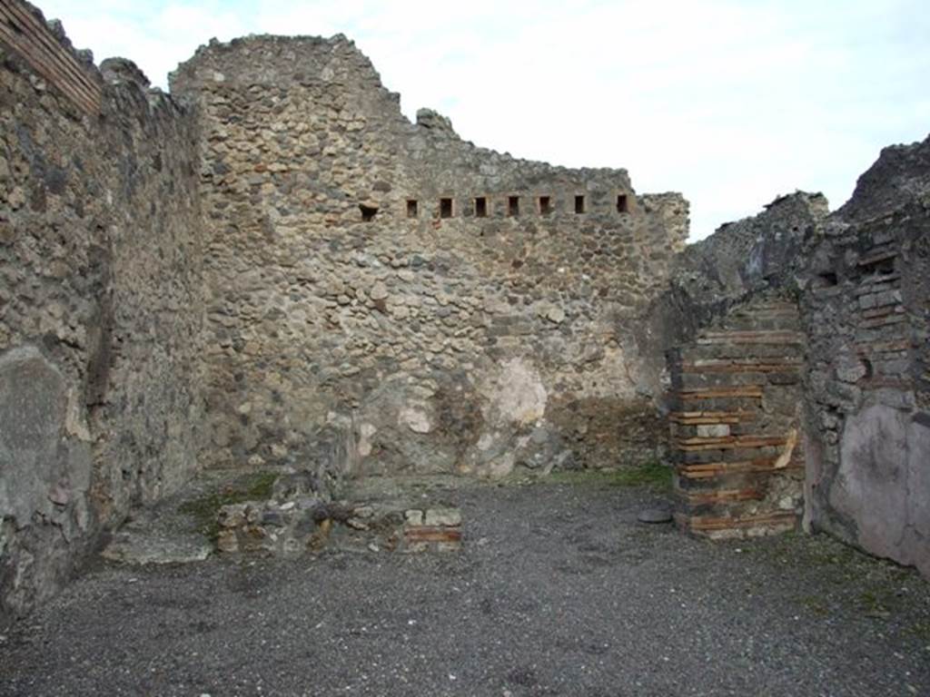 IX.2.6 Pompeii. December 2007. Looking east across shop to rear rooms.