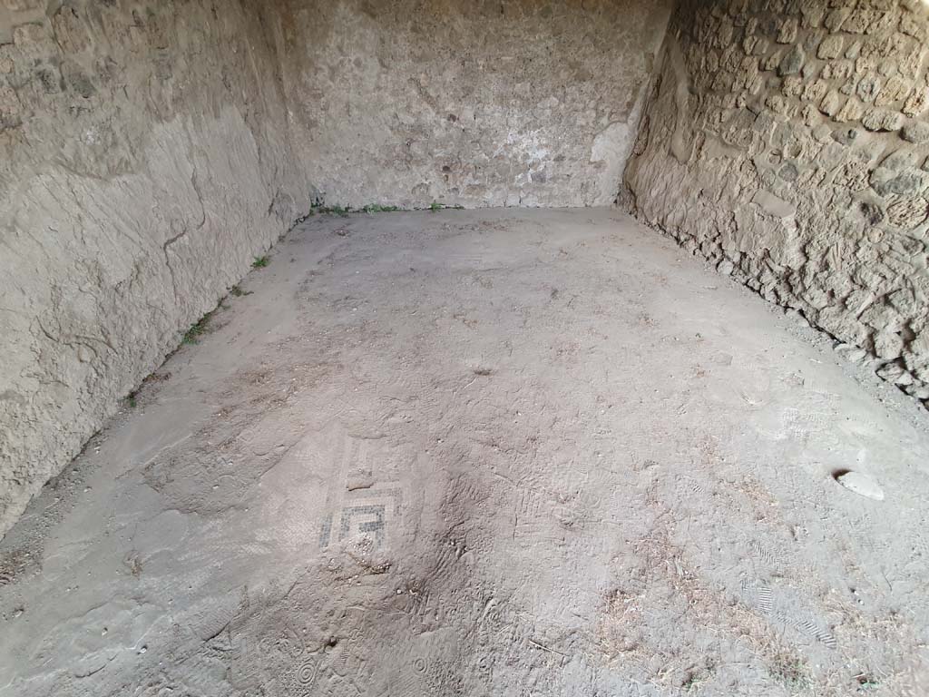 IX.2.27 Pompeii. September 2019. Looking east across flooring with remaining black and white mosaic.
Foto Annette Haug, ERC Grant 681269 DÉCOR.

