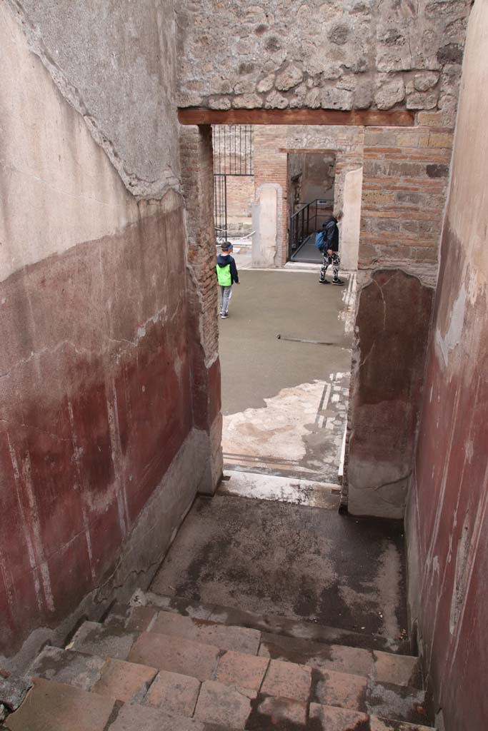 IX.3.5 Pompeii. October 2020. Looking west down steps towards atrium. Photo courtesy of Klaus Heese.