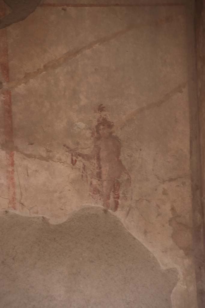 IX.3.5 Pompeii. October 2020. Room 16, painted figure from west side of south wall. 
Photo courtesy of Klaus Heese.
