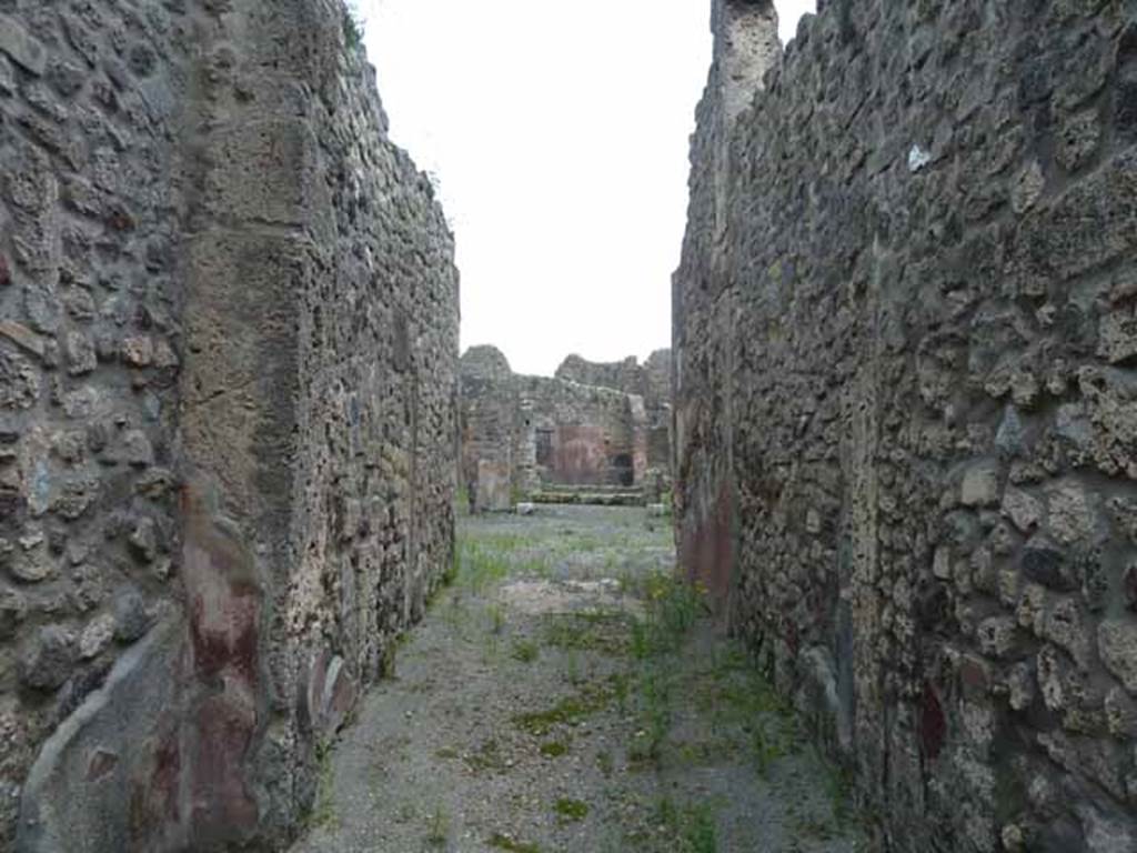 IX.5.9 Pompeii. May 2010. Looking south along entrance corridor to atrium.