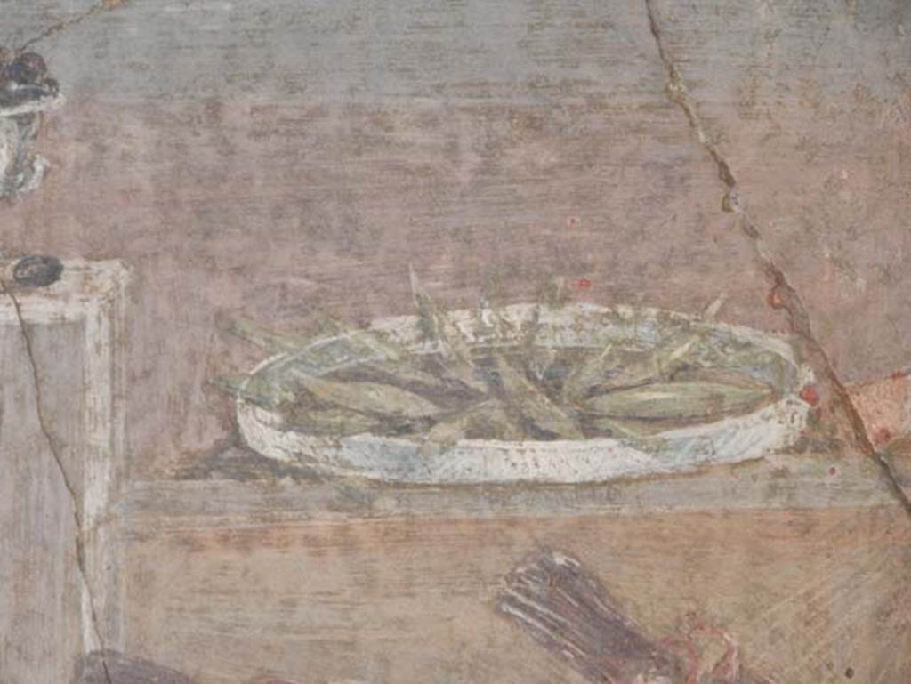 HGW24 Pompeii. May 2016. Detail of plate of fruit (or fish), from above painting.
Now in Naples Archaeological Museum, inventory number 8634. Photo courtesy of Buzz Ferebee.
Foodstuffs%20exhibit%20Ferebee%20May%202016%20DSCN8254