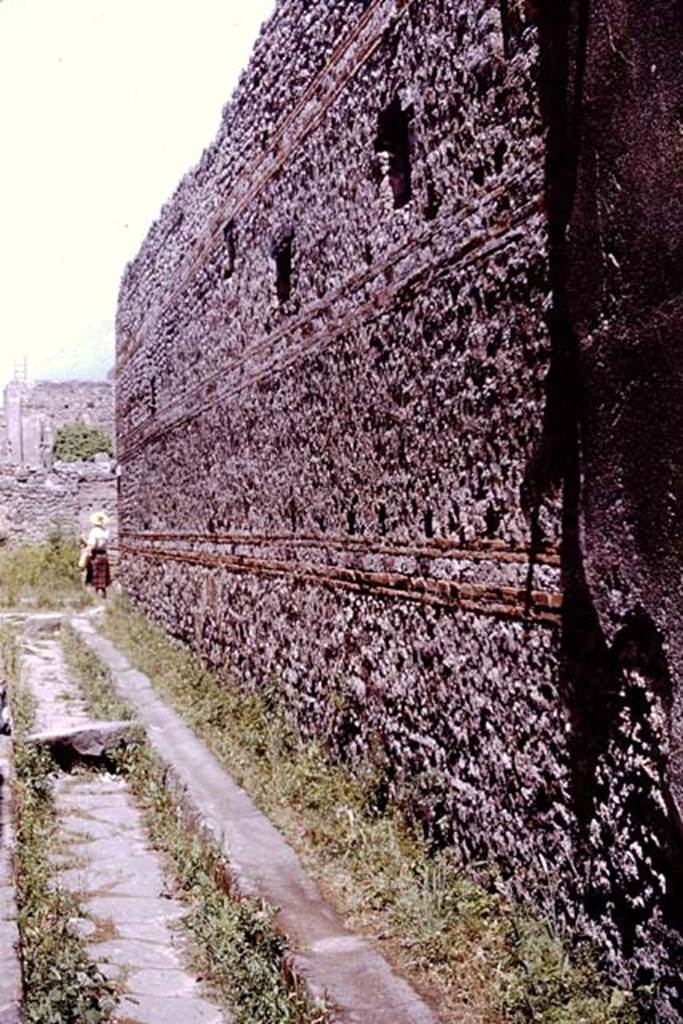 Vicolo di Tesmo, east side. Pompeii. 1964. Looking north along west side of IX.5.  Photo by Stanley A. Jashemski.
Source: The Wilhelmina and Stanley A. Jashemski archive in the University of Maryland Library, Special Collections (See collection page) and made available under the Creative Commons Attribution-Non Commercial License v.4. See Licence and use details.
J64f1099
