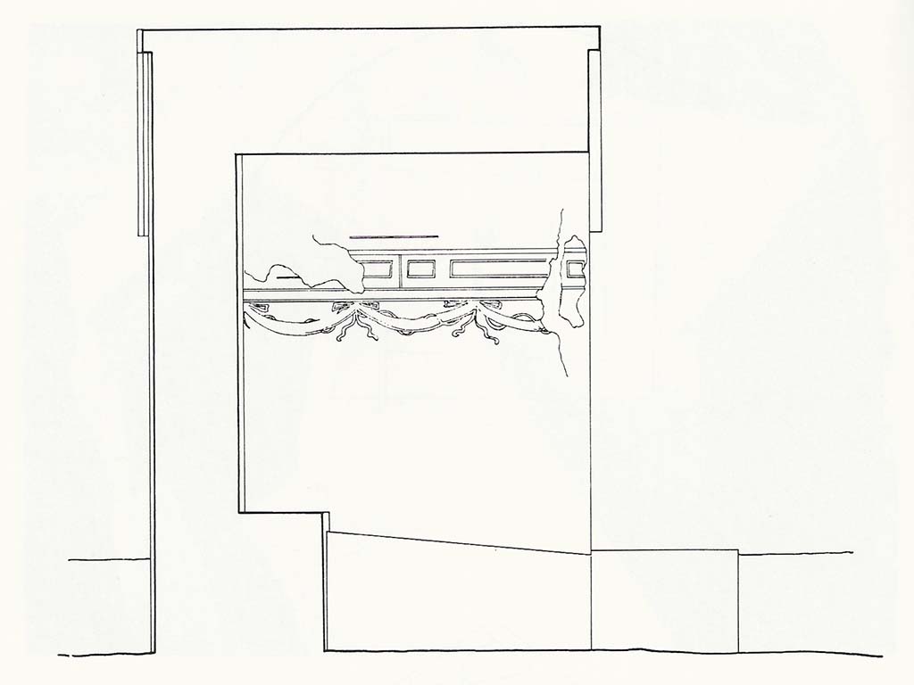 Tomba in località Cimitero di Pompei. Sezione A-A. Section A-A.
Vedi/See De Caro, S., Notizie di vecchi scavi. Una tomba antica nel cimitero di Pompei, in Pompeii Herculaneum Stabiae, 1983, p. 44, fig. 4c.
