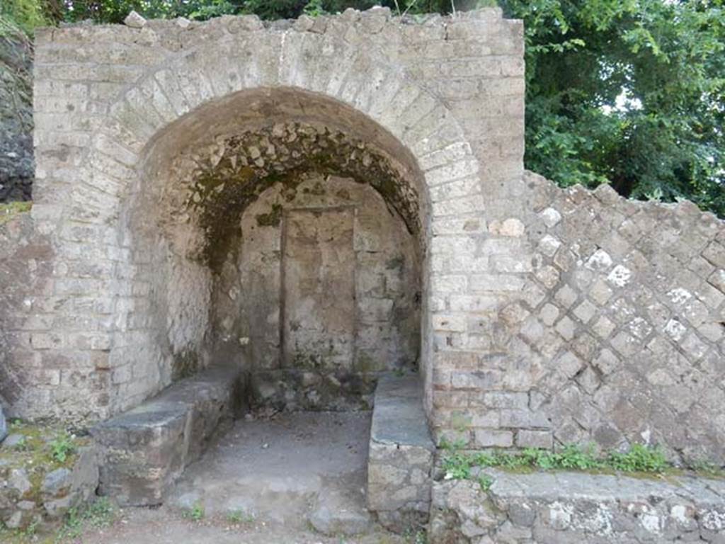 HGW01 Pompeii. May 2015. Looking west to Tomb of Marcus Cerrinius Restitutus. 
Photo courtesy of Buzz Ferebee.
