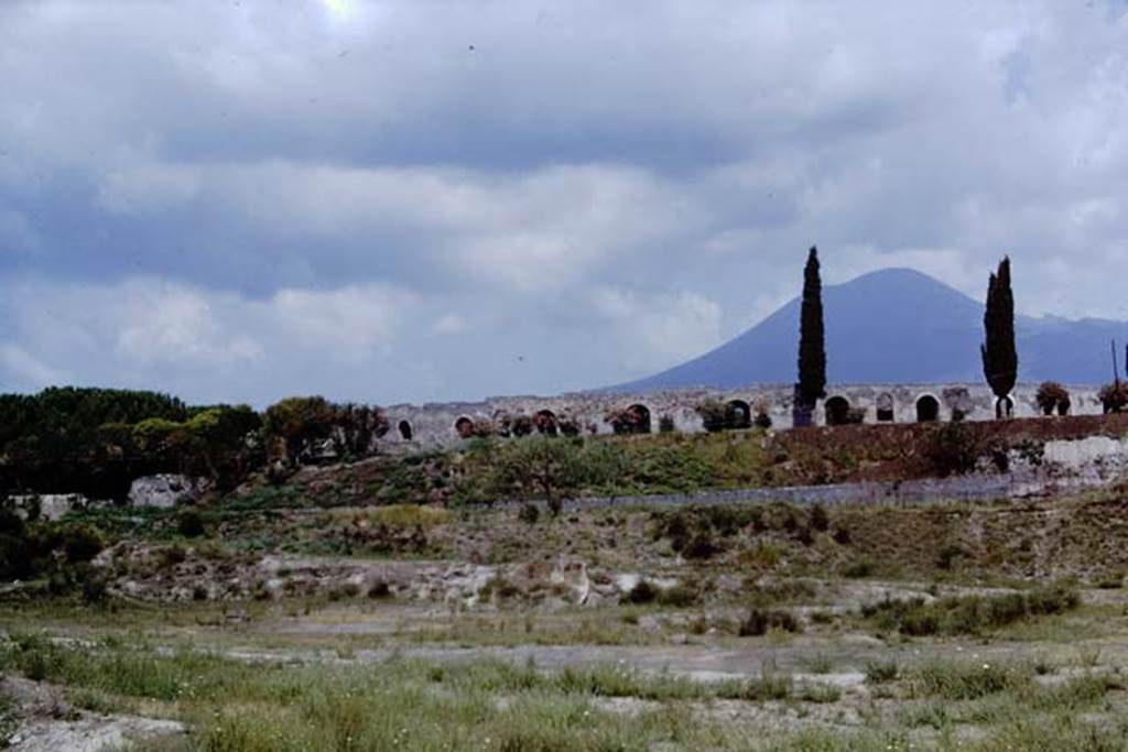 T4 Pompeii. 1968. Looking north to ampitheatre and section of wall between Tower IV, on left, and Tower V, on right. Photo by Stanley A. Jashemski.
Source: The Wilhelmina and Stanley A. Jashemski archive in the University of Maryland Library, Special Collections (See collection page) and made available under the Creative Commons Attribution-Non Commercial License v.4. See Licence and use details.
J68f1756

