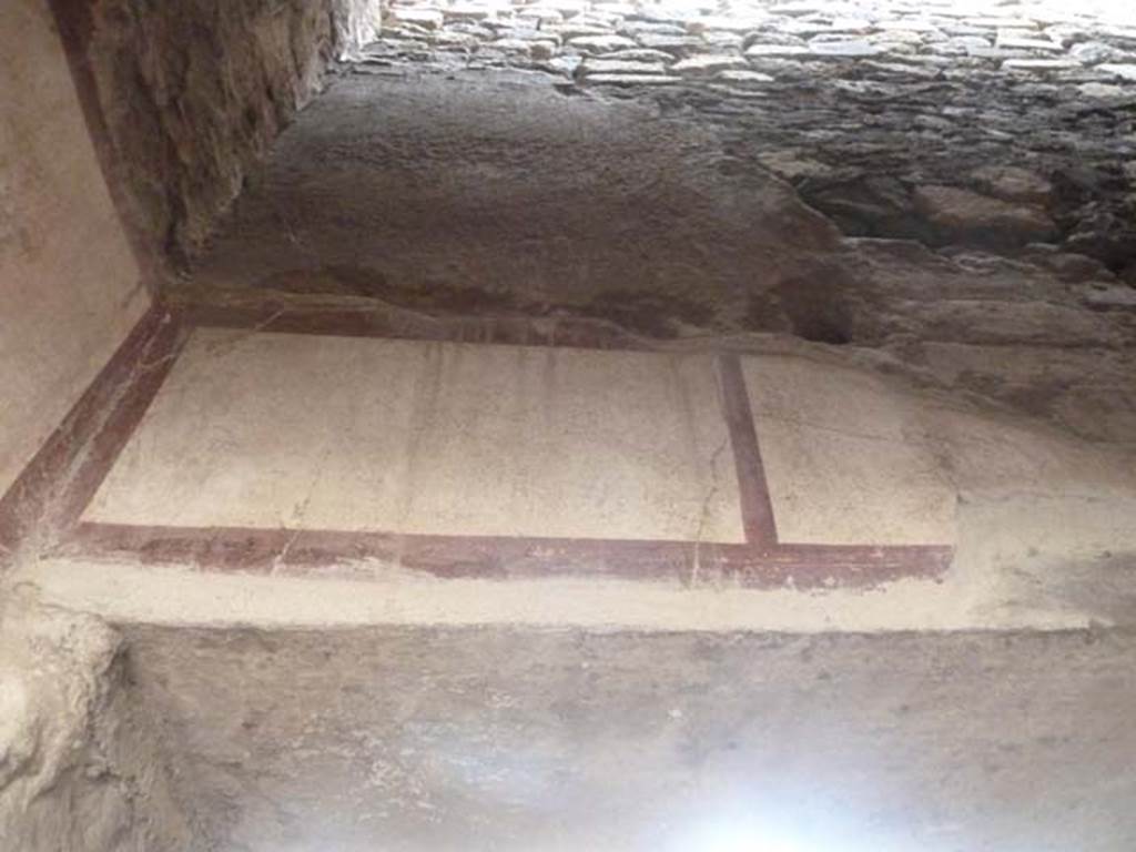 Oplontis, September 2015. Room 16, upper south wall above doorway into room 15, of the alcove area.