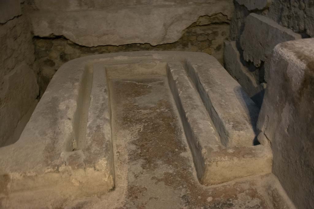 Oplontis Villa of Poppea, March 2019. Room 48, looking north across latrine. 
Foto Annette Haug, ERC Grant 681269 DÉCOR.
