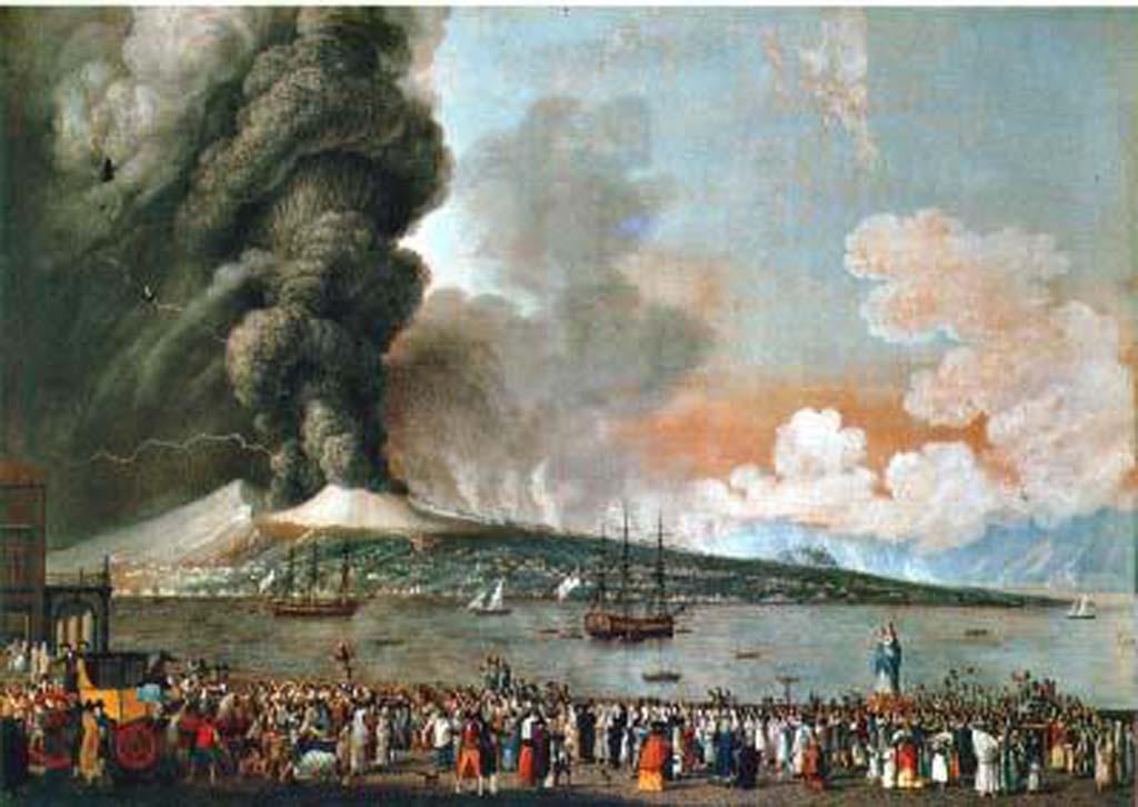 Vesuvius Eruption 1794 con la processione dell’Immacolata by Alessandro d’Anna.