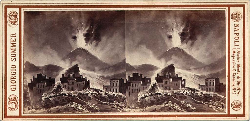 Vesuvius Eruption 1850 from Ottaviano. Giorgio Sommer. 
