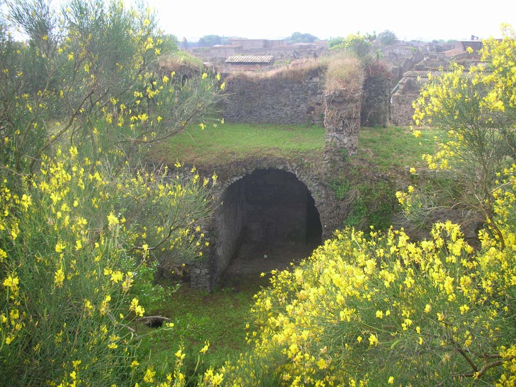 Tower XII, Pompeii. May 2010. 
Looking south towards base of Tower built into north side of city wall. Photo courtesy of Ivo van der Graaff.
See Van der Graaff, I. (2018). The Fortifications of Pompeii and Ancient Italy. Routledge, (p.71-81 - The Towers).
