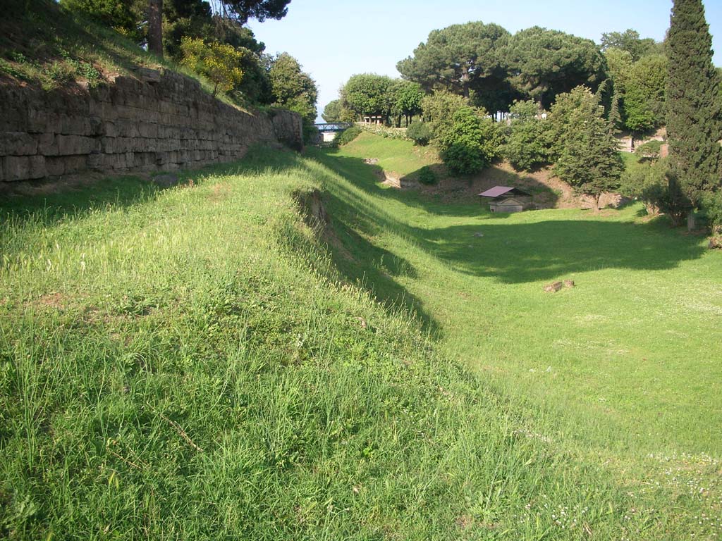 City walls on east side of Nocera Gate. May 2010. 
Looking east along City Wall from south-east side of Gate. Photo courtesy of Ivo van der Graaff.
