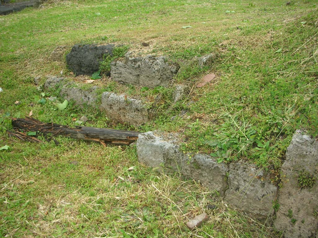 City Walls on north side of Pompeii, east side of Vesuvian Gate, May 2010. 
Looking north to site of City Wall. Photo courtesy of Ivo van der Graaff.
